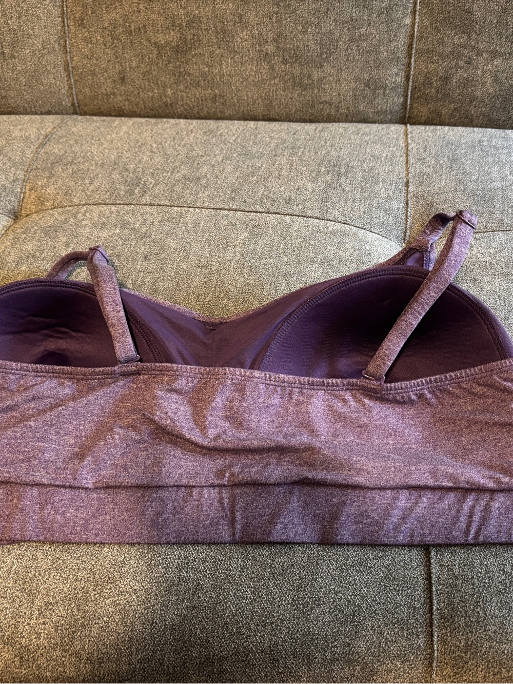 Torrid Lightly Lined Heather Purple Cross Front Wireless Bralette - Picture 2 of 4